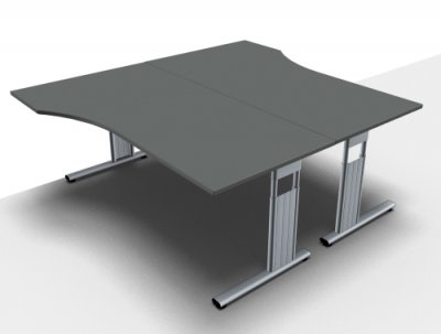 Doppelarbeitsplatz GS2 Onyx-Grau