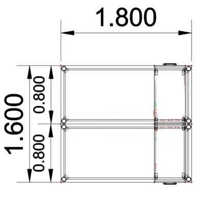 Doppelarbeitsplatz H18 mit Rollcontainern Stellfläche
