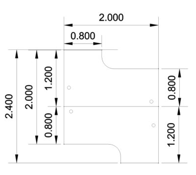 Doppelarbeitsplatz H200 Zeichnung