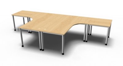 Doppelarbeitsplatz H40 Ahorn