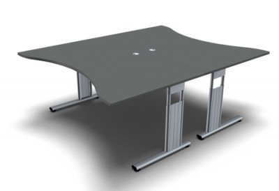 Doppelarbeitsplatz ME16 Ergo Onyx-Grau