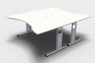 Doppelarbeitsplatz ME16 Ergo Weiss