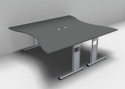 Doppelarbeitsplatz ME18 Ergo Onyx-Grau