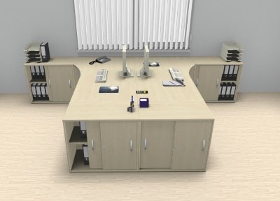 Doppelarbeitsplatz GD424 Ahorn
