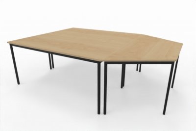 Doppelarbeitsplatz 229 x 160 cm DB1 mit Besprechungstisch Tischplatten Ahorn