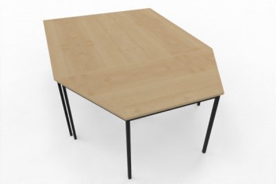 Doppelarbeitsplatz 229 x 160 cm DB1 mit Besprechungstisch Tischplatten Ahorn