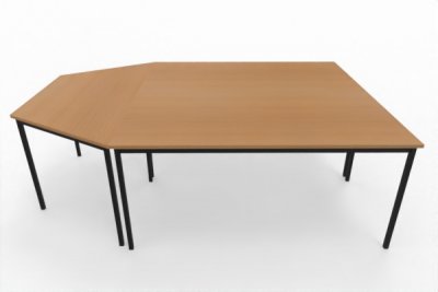 Doppelarbeitsplatz 229 x 160 cm DB1 mit Besprechungstisch Tischplatten Buche