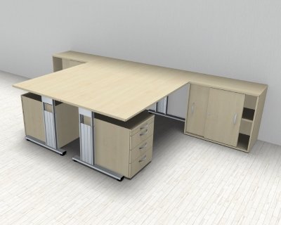 Doppelarbeitsplatz GD28 Ahorn