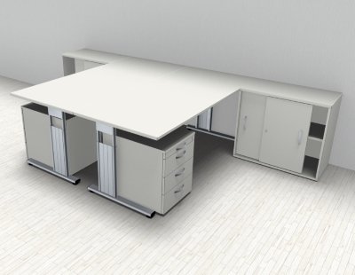 Doppelarbeitsplatz GD28 Weiß