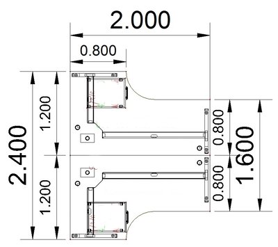 Doppelarbeitsplatz O324 Stellfläche