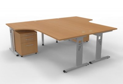 Doppelarbeitsplatz O324 Buche