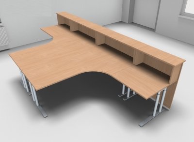 Doppelarbeitsplatz T1 Empfangstheke Buche