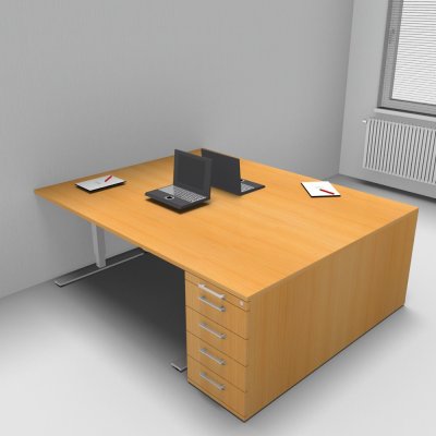 Doppelarbeitsplatz VXM4 Buche