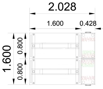 Doppelarbeitsplatz VXM4 Stellfläche