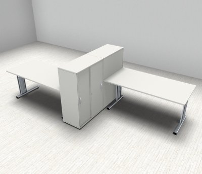 Doppelarbeitsplatz GS8 Weiss