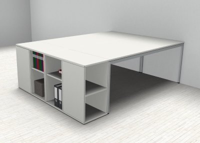 Doppelarbeitsplatz GD22 Doppelschreibtisch Weiss
