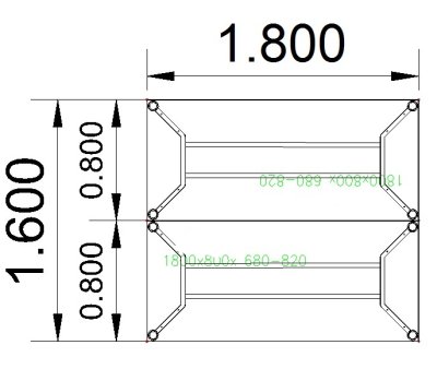 Doppelarbeitsplatz YD1 Stellfläche