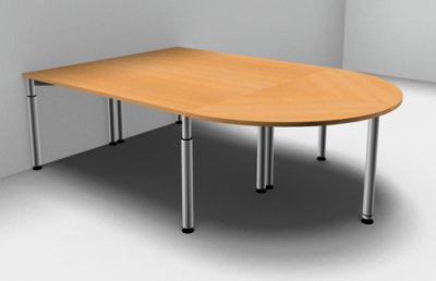 Doppelarbeitsplatz YD2 mit Berateransatztisch Buche silber