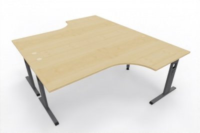 Doppelarbeitsplatz 240 x 200 cm OD1 Gestell Grafit Tischplatte Ahorn