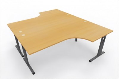 Doppelarbeitsplatz 240 x 200 cm OD1 Gestell Grafit Tischplatte Buche