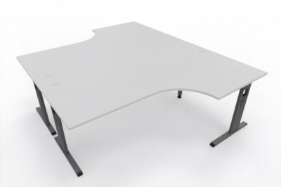 Doppelarbeitsplatz 240 x 200 cm OD1 Gestell Grafit Tischplatte Lichtgrau