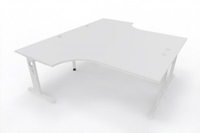 Doppelarbeitsplatz 240 x 200 cm OD1 Gestell Weiß Tischplatte Weiß