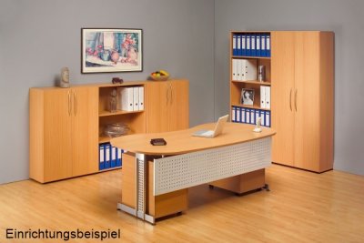 Schreibtisch mit Frontsichtblende Anwendungsbeispiel