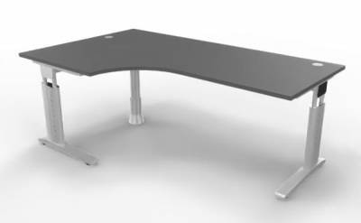 Winkelschreibtisch Unna Silber Grafit