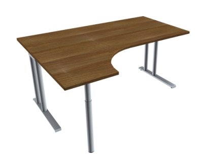 EDV-Schreibtisch TEN 160 cm, links nussbaum