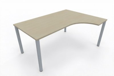 EDV-Schreibtisch 160 cm Vierfuß-Gestell silberfarben Ahorn