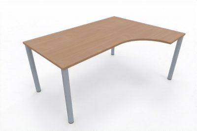 EDV-Schreibtisch 160 cm Vierfuß-Gestell silberfarben Buche