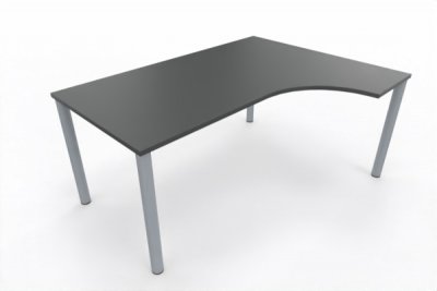 EDV-Schreibtisch 160 cm Vierfuß-Gestell silberfarben Onxygrau