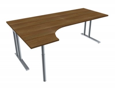 EDV-Schreibtisch TEN 200 cm, links nussbaum