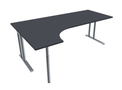EDV-Schreibtisch TEN 200 cm, links onyxgrau