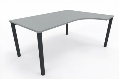 EDV-Schreibtisch 160 cm Vierfuß-Gestell anthrazit Lichtgrau