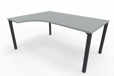 EDV-Schreibtisch 160 cm links Vierfuß-Gestell anthrazit Lichtgrau