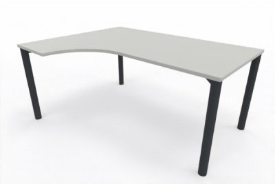 EDV-Schreibtisch 160 cm links Vierfuß-Gestell anthrazit Weiss