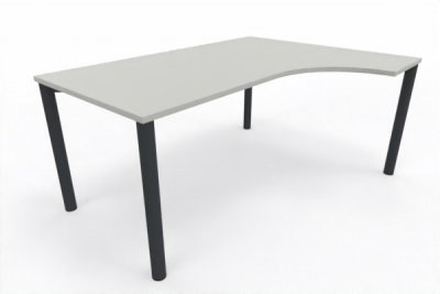 EDV-Schreibtisch 160 cm Vierfuß-Gestell anthrazit Weiß