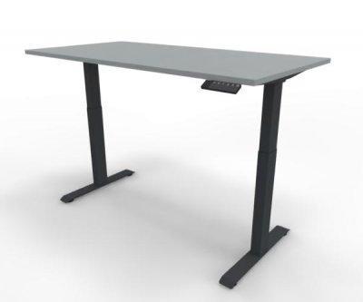 Elektrisch höhenverstellbarer Schreibtisch GE16 160x80 cm Anthrazit-Lichtgrau
