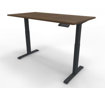 Elektrisch höhenverstellbarer Schreibtisch GE16 160x80 cm Anthrazit-Nussbaum