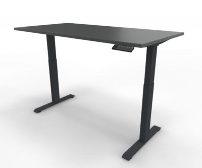 Elektrisch höhenverstellbarer Schreibtisch GE16 160x80 cm Anthrazit-Onyx