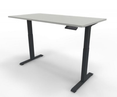 Elektrisch höhenverstellbarer Schreibtisch GE16 160x80 cm Anthrazit-Weiß