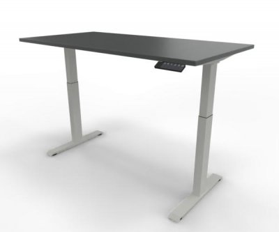 Elektrisch höhenverstellbarer Schreibtisch GE16 160x80 cm Weiß-Onyx