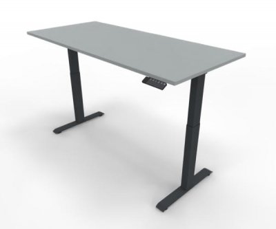 Elektrisch höhenverstellbarer Schreibtisch GE18 180x80 cm Anthrazit-Lichtgrau