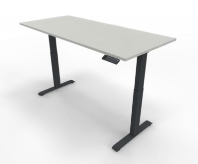 Elektrisch höhenverstellbarer Schreibtisch GE18 180x80 cm Anthrazit-Weiß