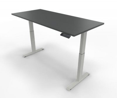 Elektrisch höhenverstellbarer Schreibtisch GE18 180x80 cm Weiß-Onyx