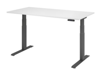 Schreibtisch HDK 160 cm elektrisch höhenverstellbar graphit weiss
