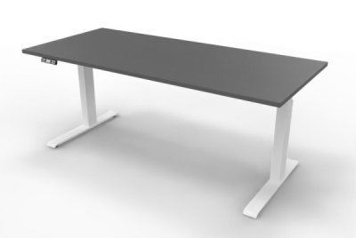 Schreibtisch HDK 180 cm elektrisch höhenverstellbar weiss grafit