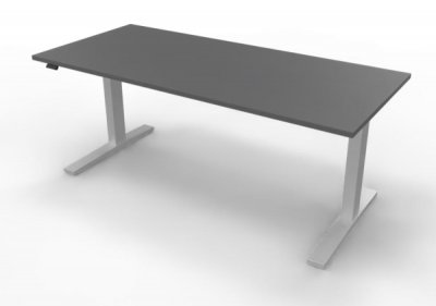 Schreibtisch HMK 180 cm elektrisch höhenverstellbar silber grafit