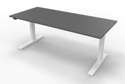 Schreibtisch HMK 180 cm elektrisch höhenverstellbar weiss grafit